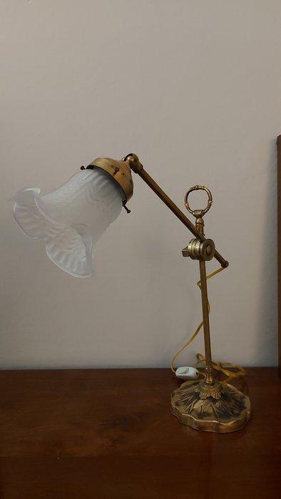 Tafellamp - Messing, Glas, Antiek en Kunst, Curiosa en Brocante