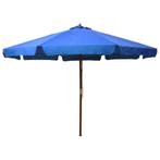 vidaXL Parasol met houten paal 330 cm azuurblauw, Tuin en Terras, Verzenden, Nieuw