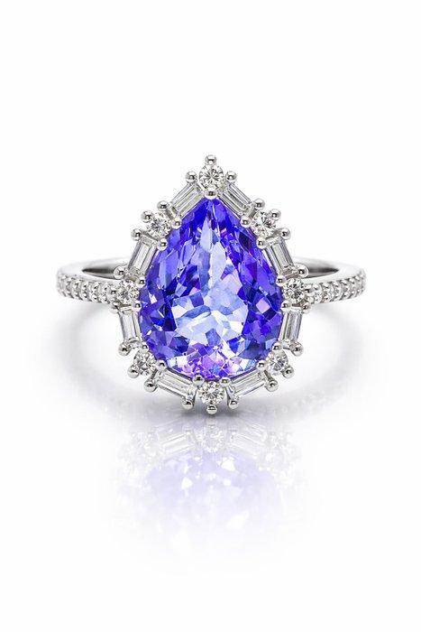 Zonder minimumprijs - Ring - 14 karaat Witgoud - 3.26ct. tw., Handtassen en Accessoires, Ringen