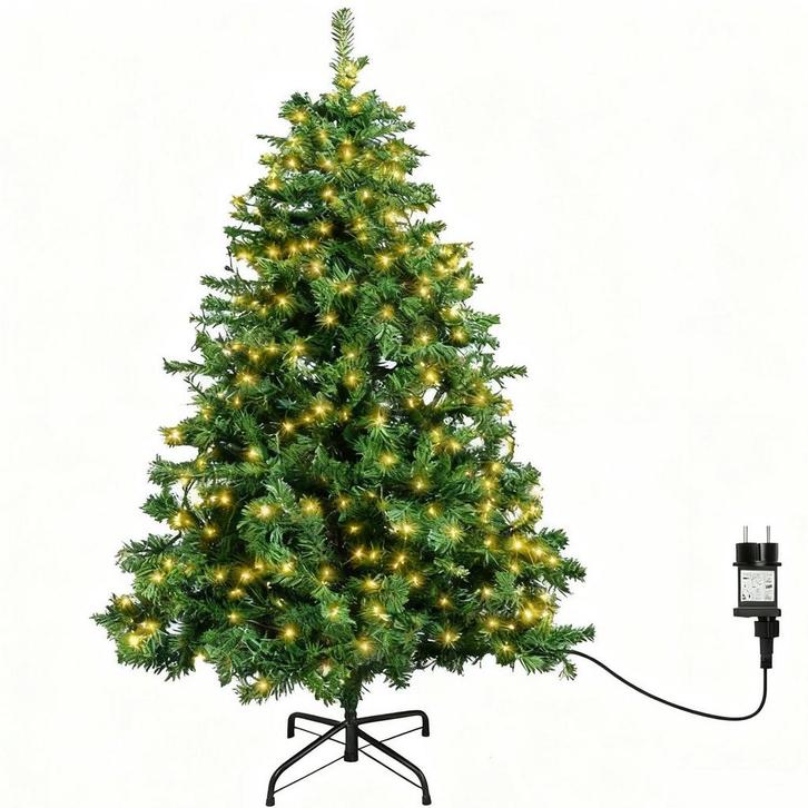 Kerstboom met verlichting - Kunstkerstboom - 180 cm - Met st, Divers, Noël, Envoi