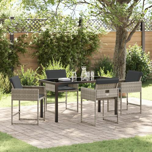 vidaXL 5-delige eetset voor in de tuin met kussens -, Tuin en Terras, Tuinstoelen, Nieuw, Verzenden