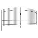 vidaXL Hekpoort dubbele deur met speren bovenkant 400x225 cm, Tuin en Terras, Verzenden, Nieuw