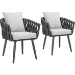 tectake Set van 2 stoelen Lugano in rope-design met aluminiu, Tuin en Terras, Verzenden, Nieuw