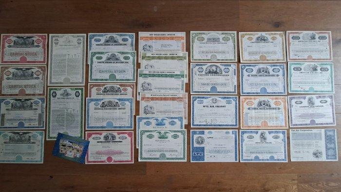 Document - 29 Historische aandelen Amerikaanse luchtvaart en, Antiek en Kunst, Antiek | Speelgoed