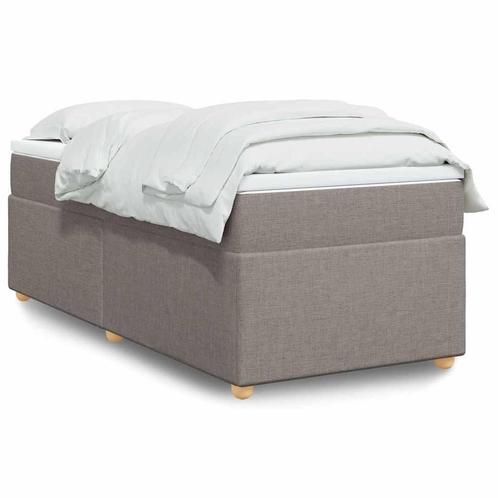 vidaXL Boxspring met matras stof taupe 90x200 cm, Huis en Inrichting, Slaapkamer | Bedden, Nieuw, Verzenden