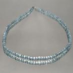 Natuurlijke aquamarijn draad, geslepen facetgeslepen rondel.