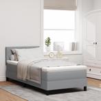 vidaXL Box Spring Bed met Matras & LED Lichtgrijs 90x200 cm, Verzenden, Nieuw