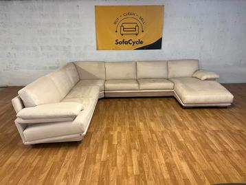 SofaCycle - Luxe Natuzzi U-vormige zetel in alcantara beschikbaar voor biedingen