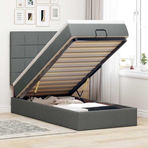 vidaXL Bed poef met matras en LEDs stof 80x200 cm, Huis en Inrichting, Slaapkamer | Bedden, Nieuw, Verzenden