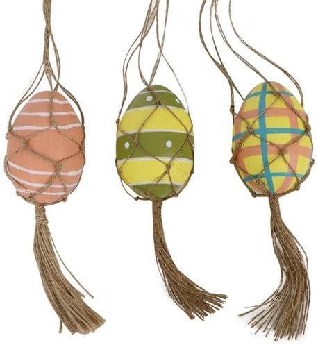 Macramé eihangers Roze Groen mix handmade 3 stuks, Hobby en Vrije tijd, Knutselen, Nieuw