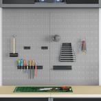 vidaXL Opslagbank 2 pcs Grijs 100 x 1 x 80 cm Poedercoated, Doe-het-zelf en Bouw, Verzenden, Nieuw