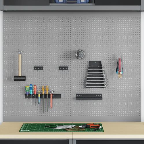 vidaXL Opslagbank 2 pcs Grijs 100 x 1 x 80 cm Poedercoated, Doe-het-zelf en Bouw, Hang- en Sluitwerk, Nieuw, Verzenden
