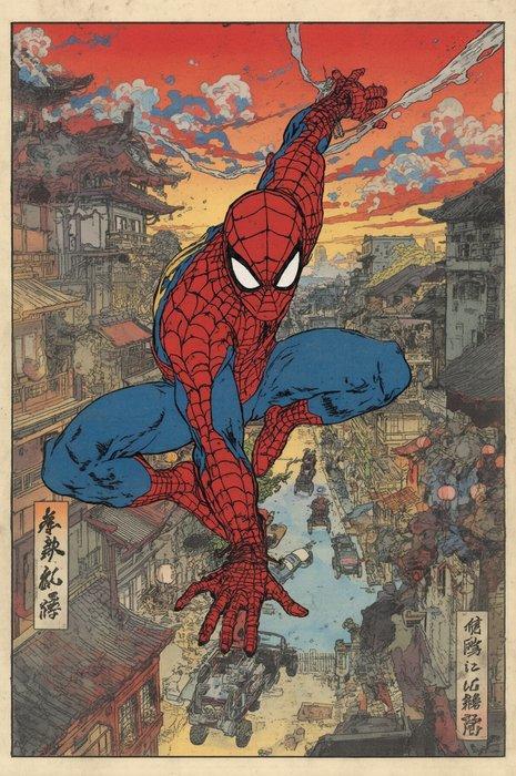 Sato Hageshi - The Way of the Web - Spider-Man - Pop Art -, Verzamelen, Film en Tv