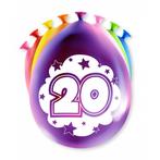 Ballonnen 20 Jaar Meerkleurig 30cm 8st, Nieuw, Verzenden