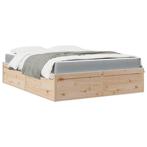 vidaXL Bed met matras massief grenenhout 160x200 cm, Huis en Inrichting, Slaapkamer | Bedden, Nieuw, Verzenden
