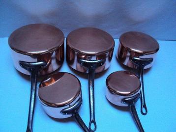 Fabrication Française 5 casseroles étamées - Kookpottenset -