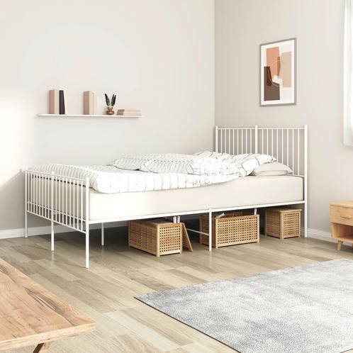 vidaXL Bedframe met hoofd- en voeteneinde metaal wit 140x200, Huis en Inrichting, Slaapkamer | Bedden, Nieuw, Verzenden