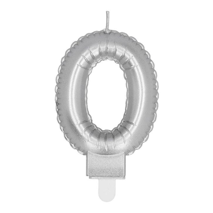 Zilveren Kaars 0 Jaar 8cm, Hobby en Vrije tijd, Feestartikelen, Nieuw, Verzenden