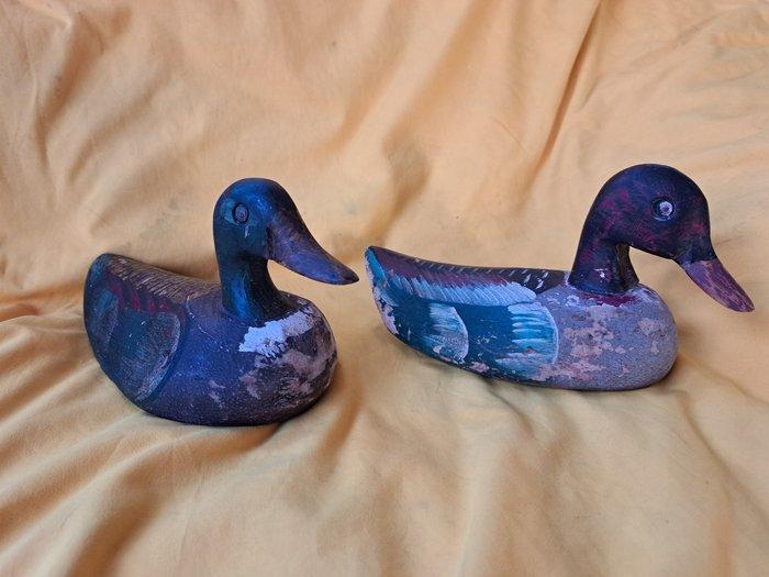 Lokeend - Antik Csali kacsapár (2) - Hout, Antiek en Kunst, Curiosa en Brocante