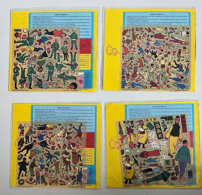 Tintin - 4X Scène à décalcomanies - Les Aventures de Tintin, Boeken, Stripverhalen