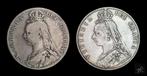 Verenigd Koninkrijk. Victoria. Half Crown 1891 2 coins, Postzegels en Munten