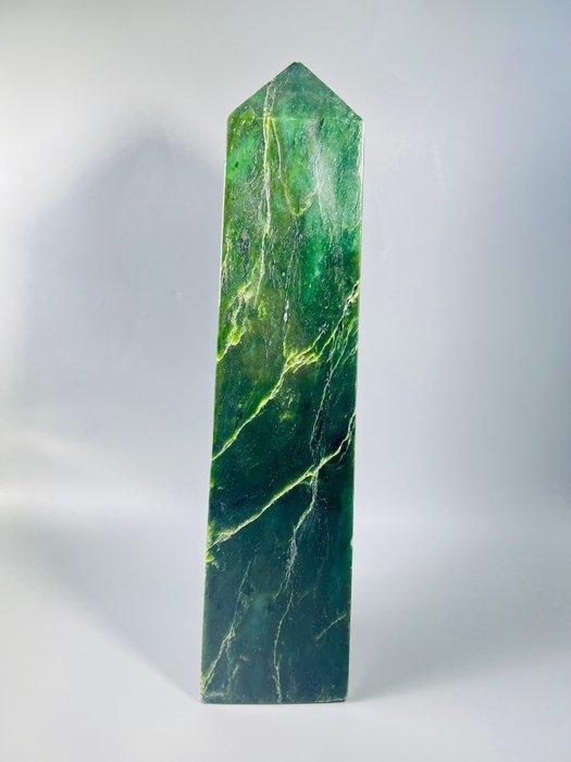 Jade - Toren - Grote Obelisk - Natuurlijk Steen - Intens, Verzamelen, Mineralen en Fossielen