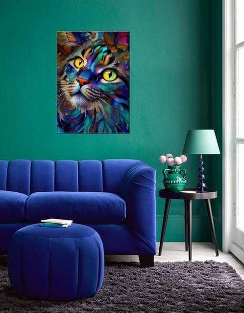 Lea Roche - Ziris, cat, Antiek en Kunst, Kunst | Schilderijen | Modern