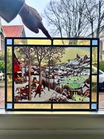 Art Deco Glas-in-loodraam - 1920-1930 - Winterjacht met