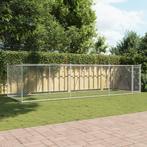 Hondenhok met deur 6x2x1,5 m gegalvaniseerd staal grijs, Dieren en Toebehoren, Verzenden, Nieuw