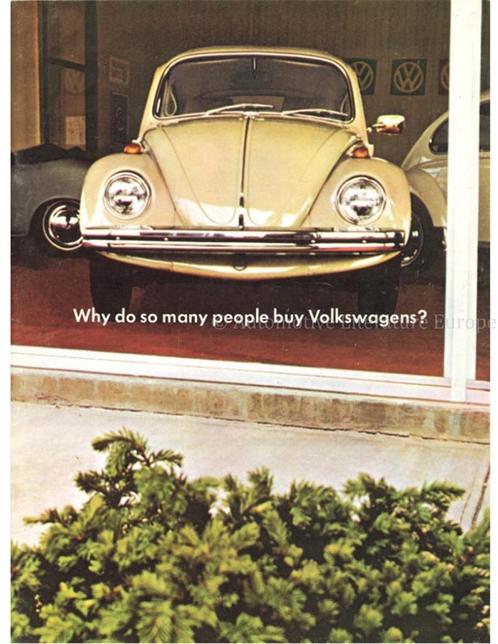 1968 VOLKSWAGEN KEVER BROCHURE ENGELS (USA), Boeken, Auto's | Folders en Tijdschriften