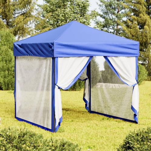 vidaXL Partytent inklapbaar met zijwanden 2x2 m blauw, Jardin & Terrasse, Tonnelles, Envoi