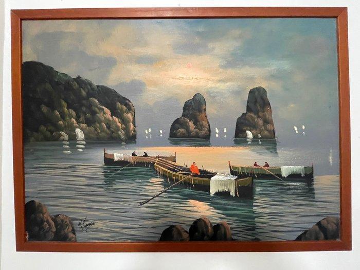 Italiaanse school (XX) - Barche allormeggio, Antiek en Kunst, Kunst | Schilderijen | Klassiek