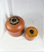 Set van 2 vintage gelakte houten doosjes - Hout - Pakistan -