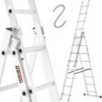Vouwladder - 3x8 treden - werkhoogte 4,70 m - aluminium, Doe-het-zelf en Bouw, Ophalen of Verzenden, Nieuw
