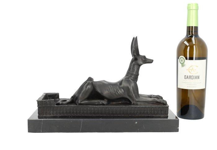 sculptuur, Seth, Egyptische hond - 21 cm - Brons, Marmer, Antiek en Kunst, Curiosa en Brocante