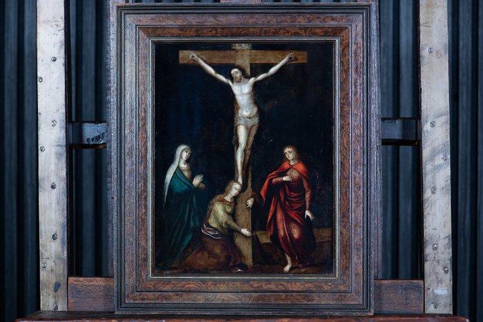 Vlaamse School (XVI-XVII) - Kruisiging van Christus - NO, Antiek en Kunst, Kunst | Schilderijen | Klassiek