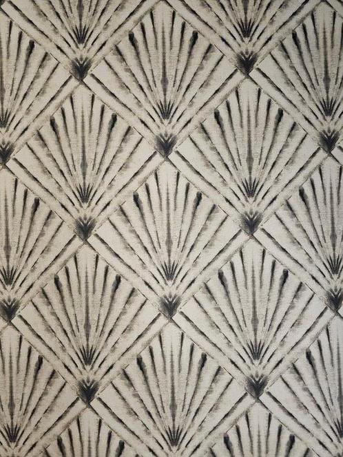 Art Deco stof met geometrisch waaierpatroon met vierkanten -, Antiek en Kunst, Antiek | Meubels | Tafels