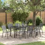 vidaXL 9-delige tuinset eetset in anthraciet staal, Tuin en Terras, Tuinstoelen, Verzenden, Nieuw