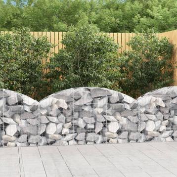 vidaXL Schanskorf gewelfd 150x30x60/80 cm gegalvaniseerd, Tuin en Terras, Bloempotten, Verzenden, Nieuw