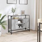 vidaXL Dressoir met glazen blad 98x35x81 cm bewerkt hout, Huis en Inrichting, Kasten | Dressoirs, Verzenden, Nieuw