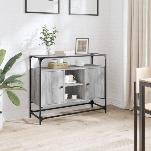 vidaXL Dressoir met glazen blad 98x35x81 cm bewerkt hout, Huis en Inrichting, Kasten | Dressoirs, Nieuw, Verzenden