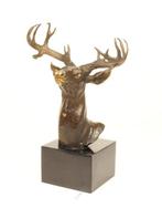 Sculpture, Large Handmade Bronze Sculpture – Deer Head,