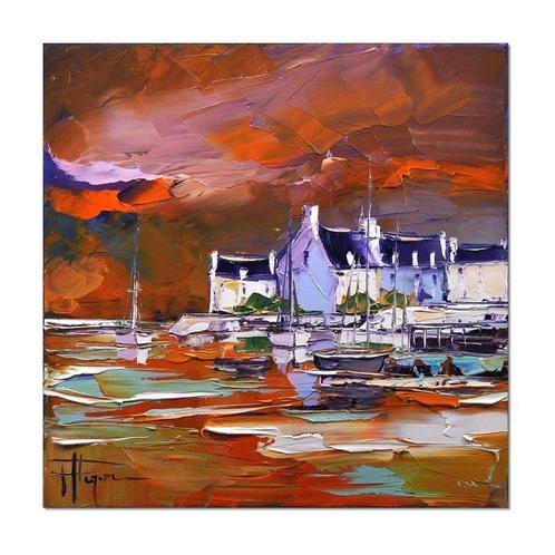 Olivier Pfleger - Lentrée du port, Antiek en Kunst, Kunst | Schilderijen | Modern