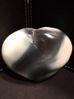 Natural Agate Palmstone - heart - 6x7.5 cm - black agate, Tuin en Terras, Verzenden, Nieuw