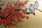Ksavera - Gold Japanese birds J456 - original paintings
