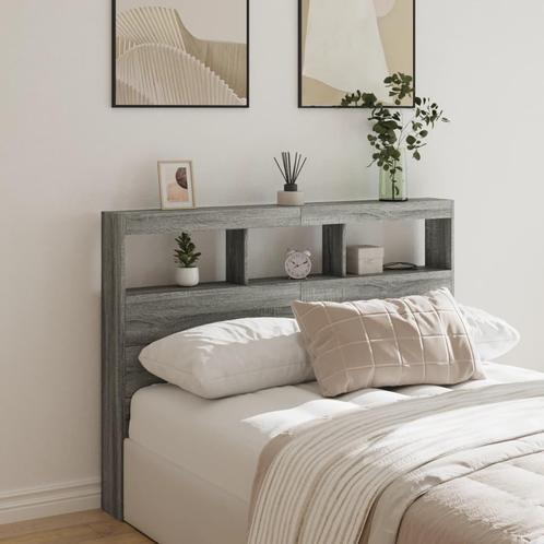 vidaXL Armoire tête de lit avec LED sonoma gris, Maison & Meubles, Chambre à coucher | Lits, Neuf, Envoi