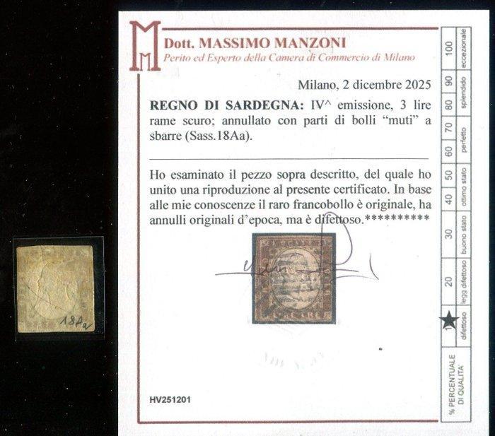 Italiaanse oude staten - Sardinië 1861 - Het zeldzame 3, Postzegels en Munten, Postzegels | Europa | Italië