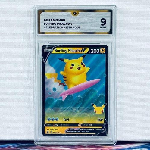 Pokémon Graded card - Surfing Pikachu V #008 Celebrations -, Hobby en Vrije tijd, Verzamelkaartspellen | Pokémon