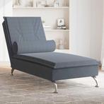 vidaXL Massage chaise longue met bolster fluweel donkergrijs, Verzenden, Nieuw