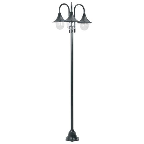 vidaXL Paalverlichting tuin E27 220 cm aluminium donkergroen, Tuin en Terras, Buitenverlichting, Nieuw, Verzenden